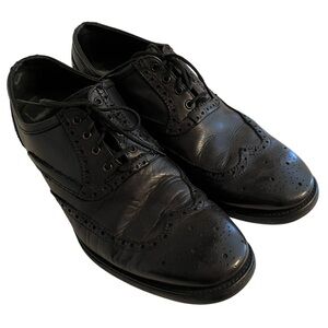 John Varvatos Black Wingtip Oxford Shoe 10